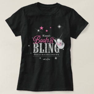 Camiseta Boots 'n Bling Disco Bachelorette Black ID925