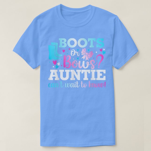 Camiseta Boots o arcos tía género revelan Baby Shower Ann (Diseño del anverso)