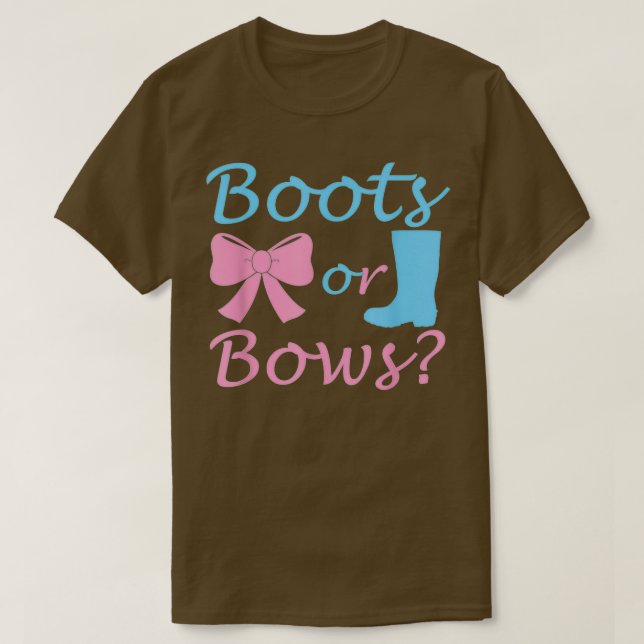 Camiseta Boots o Bows Género revelan ideas fiestas para pap (Diseño del anverso)