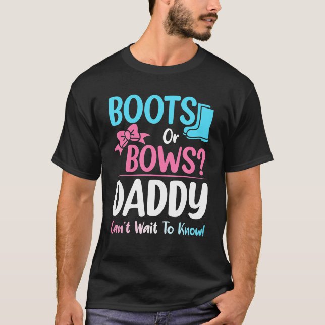 Camiseta Boots O Bows Papi Género Revelar Embarazo Announ (Anverso)