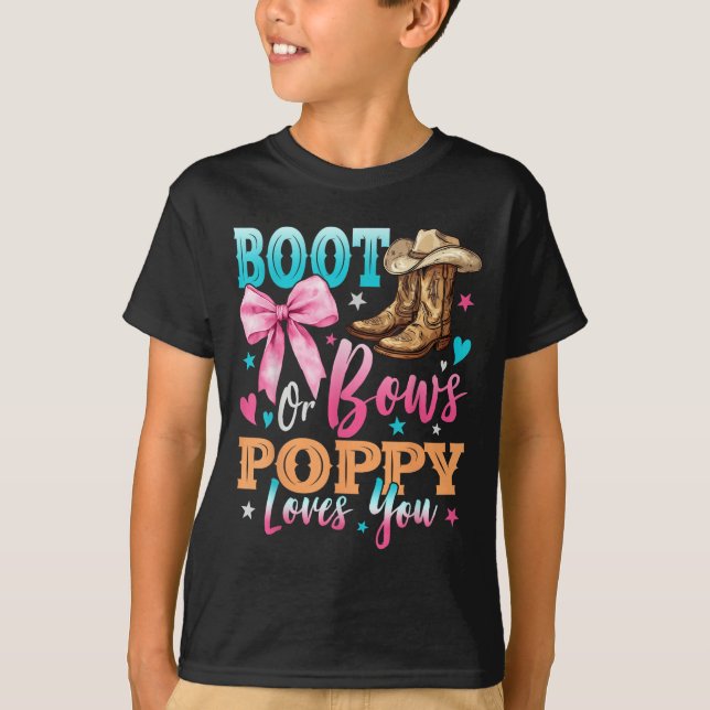 Camiseta Boots O Bows Ppy Te Ama Género Revelar Familia (Anverso)