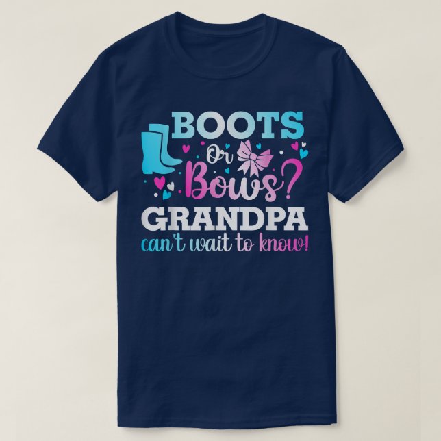 Camiseta Boots o se doblan el género del abuelo revelan Bab (Diseño del anverso)