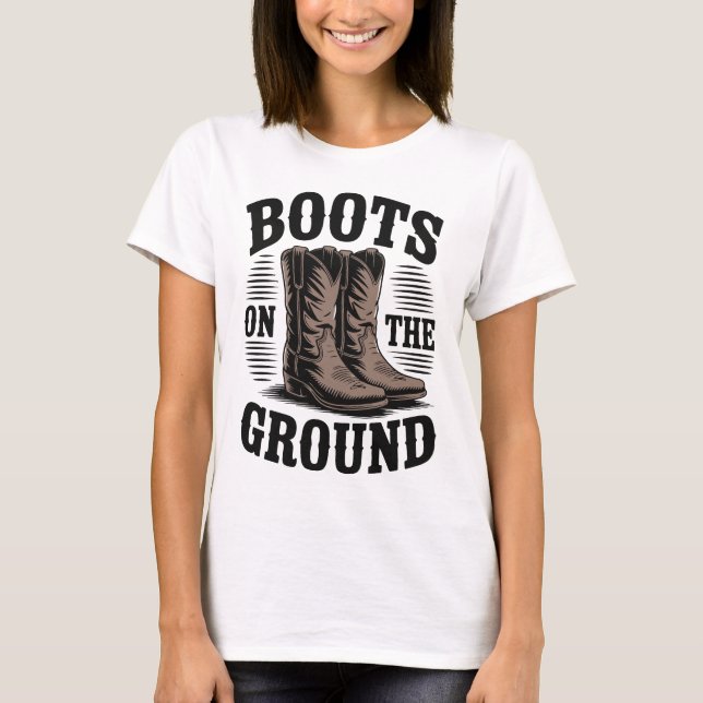 Camiseta Boots on the Ground – Western Cowboy T-Shirt (Anverso)