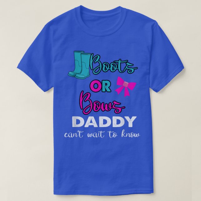 Camiseta Boots Or Bows baby Gender Reveal party Matching Da (Diseño del anverso)