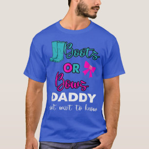 Camiseta Boots Or Bows baby Gender Reveal party Matching Da