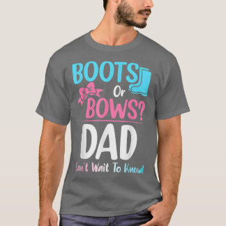 Camiseta Boots or Bows Dad Gender Reveal Pregnancy Announce