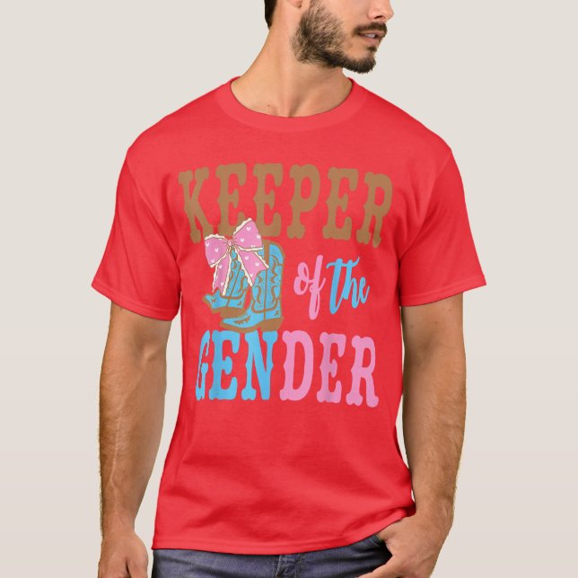 Camiseta Boots Or Bows Gender Keeper ofhe Gender Reveal Fam (Anverso)