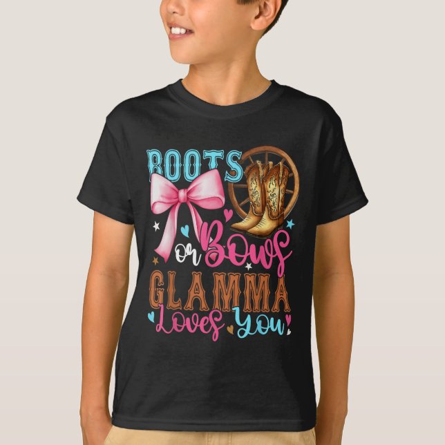 Camiseta Boots or Bows Glamma Te Ama Género Revelador Fiest (Anverso)