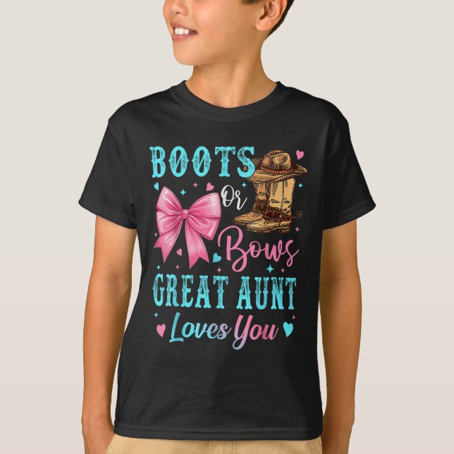 Camiseta Boots or Bows Gran Tía Te Ama Revelación De Género (Anverso)