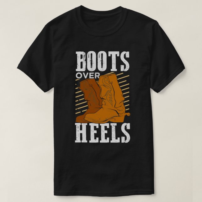 Camiseta Boots Over Heels Chica Ecuestre Regalo (Diseño del anverso)