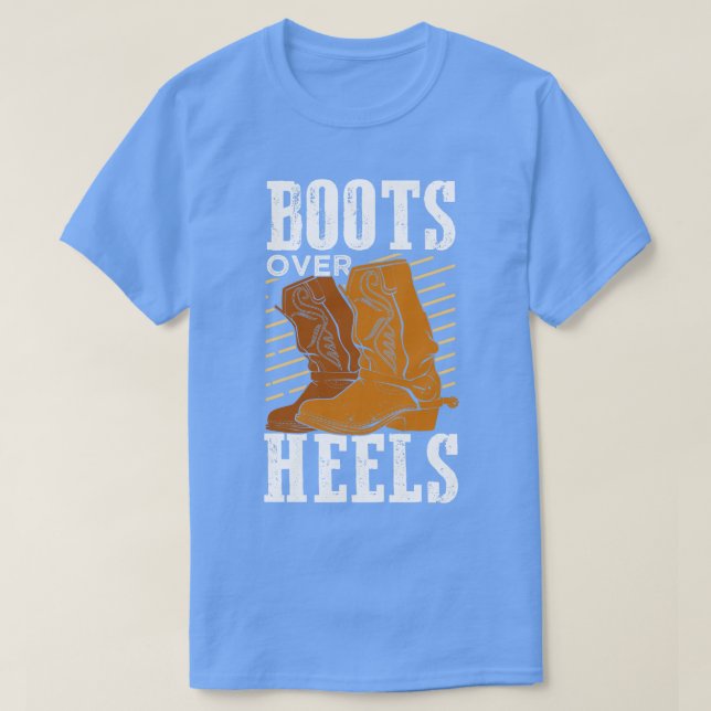 Camiseta Boots Over Heels Chica Ecuestre Regalo (Diseño del anverso)