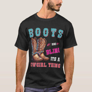 Camiseta Boots y bling es una vaquera cosa de Occidente