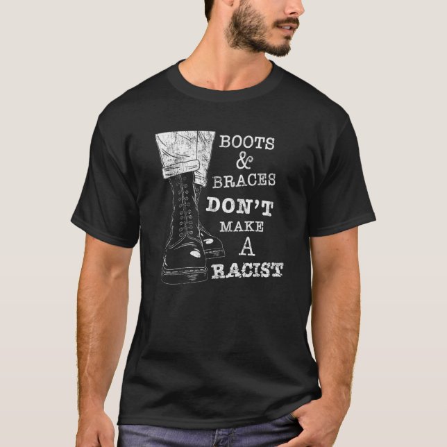 Camiseta Boots Y Brinda Punks Callejeros Contra El Racismo  (Anverso)