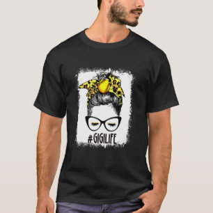 Camiseta Boquilla blanqueada Gigi Messy Bun Game Day Madres