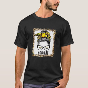 Camiseta Boquilla blanqueada Gigi Messy Bun Game Day Madres