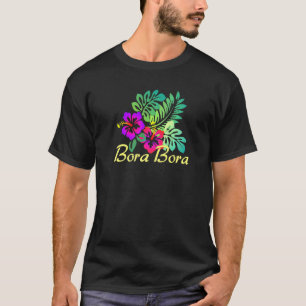 Camiseta Bora Bora Beach Tropical Flower Surf Vacay