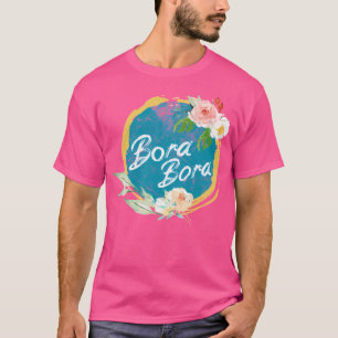 Camiseta Bora Bora Floral Vintage de la Polinesia Francesa