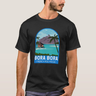 Camiseta Bora Bora Polinesia Francesa Viaje Arte de época