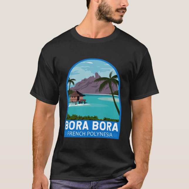 Camiseta Bora Bora Polinesia Francesa Viaje Retro Emblem Vi (Anverso)