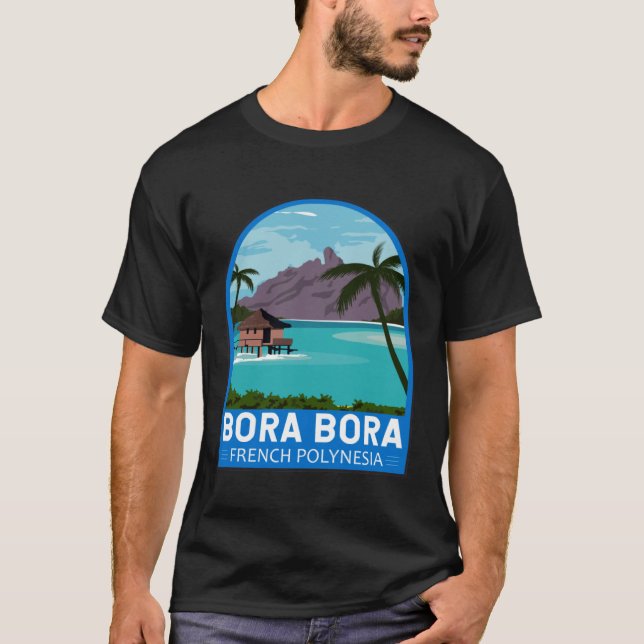 Camiseta Bora Bora Polinesia Francesa Viaje Retro Emblem Vi (Anverso)