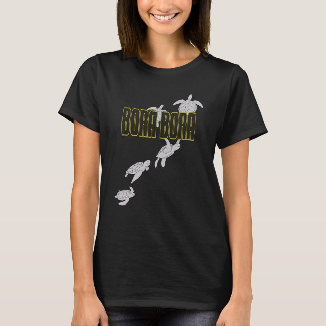 Camiseta Bora Bora Sea Turtles Scuba Diving with Turtles (Anverso)