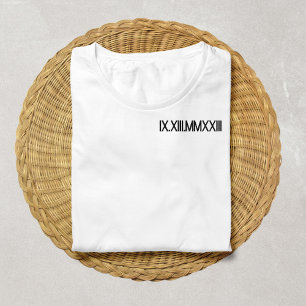 Camiseta Bordada Personalizado de fecha de aniversario de cumpleaño