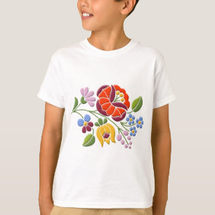 Camiseta Bordado de Kalocsa - arte popular húngaro