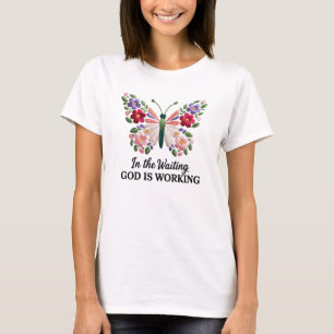 Camiseta Bordado Floral Mariposa Estilo Gracia