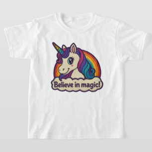 Camiseta Bordado Mítico Unicornio, animal de cuerno mágico