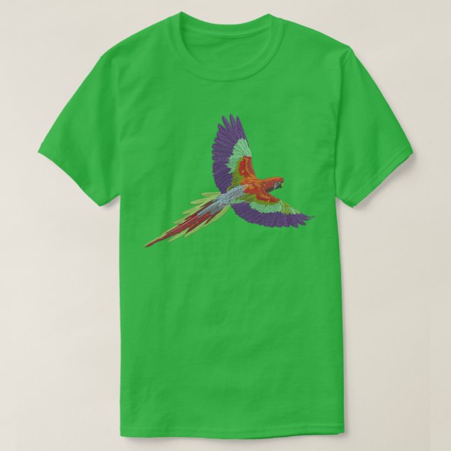 Camiseta Bordados de loro multicolor (Diseño del anverso)
