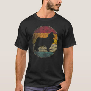 Camiseta Borde Collie Dog Vintage Distressed Retro 70s 80s