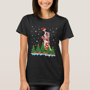 Camiseta Borde de Perro Collie Usar Sombrero Santa