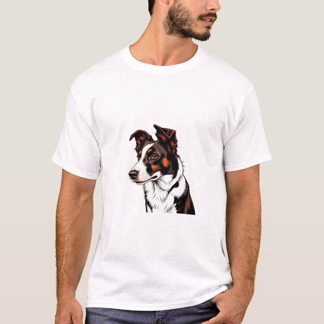 Camiseta Borde del perro Collie (Anverso)