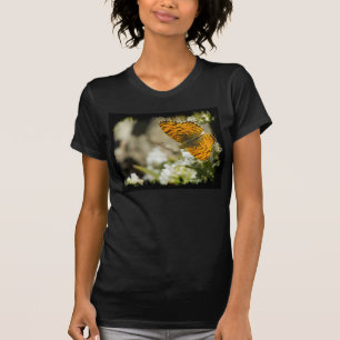Camiseta Borde negro de mariposa naranja