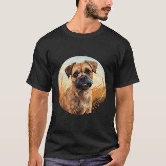 Camiseta Borde Terrier Perro Cute Perro Rama Perro Motif Gr