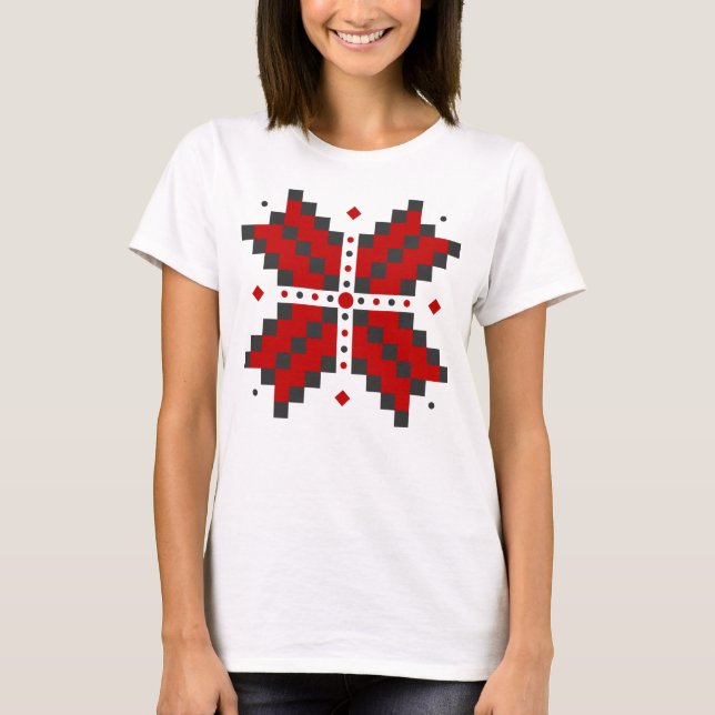 Camiseta Borde ucraniano, rojo y negro (Anverso)