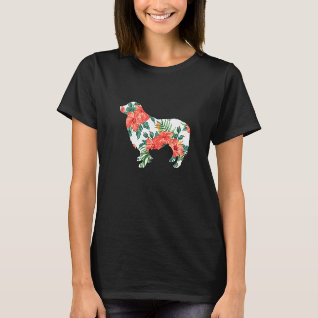 Camiseta Border Collie Aloha Perro Hawaiano (Anverso)