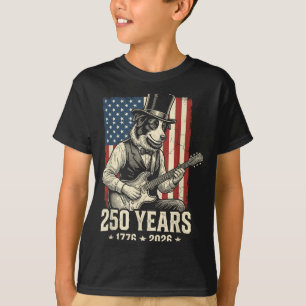 Camiseta Border Collie Divertido Bandera Americana De EE. U