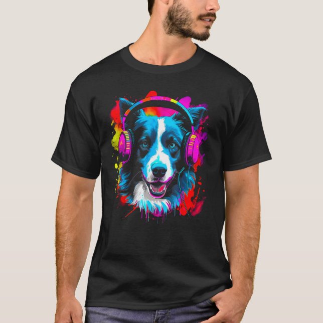 Camiseta Border Collie Dog DJ Festival (Anverso)