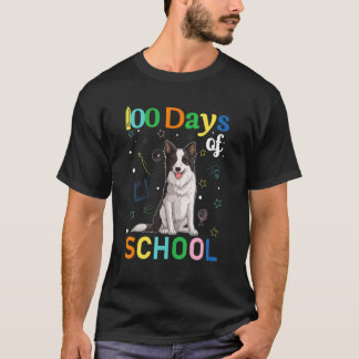 Camiseta Border Collie Dog Lovers Teacher Student 100th Day