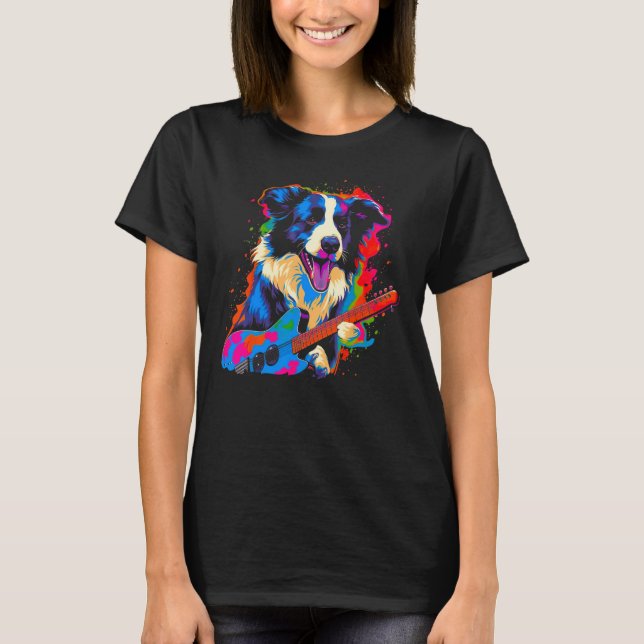 Camiseta Border Collie Dog Music (Anverso)