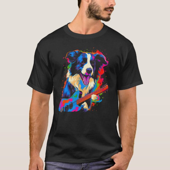 Camiseta Border Collie Dog Music (Anverso)