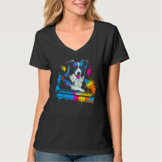 Camiseta Border Collie Dog Pianist
