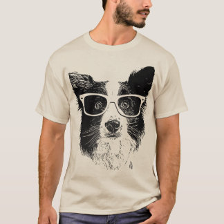 Camiseta Border Collie glasses hipster Dog