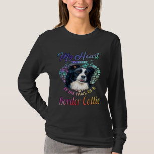 Camiseta Border Collie Mi corazón está sostenido por la pat