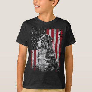 Camiseta Border Collie Perro Papá Mamá América 4 de Julio