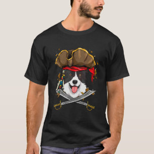 Camiseta Border Collie Pirata Niños Perro Pirata Calabaza  
