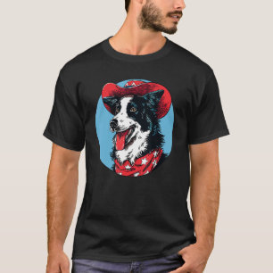 Camiseta Border Collie Vaquero Perro Divertido Oeste Salvaj