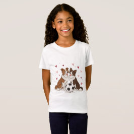 Camiseta Border Collies with soccer ball for Valentine's Da