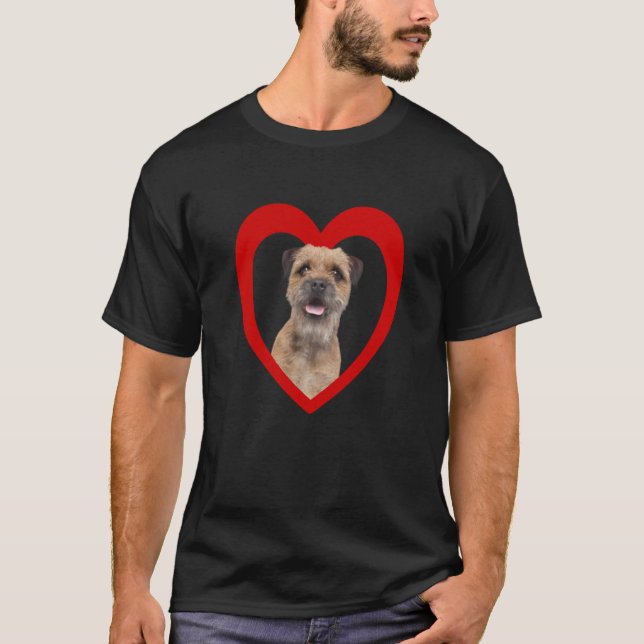 Camiseta Border Terrier Dog Heart  Terrier Border Terrier   (Anverso)